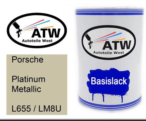 Porsche, Platinum Metallic, L655 / LM8U: 500ml Lackdose, von ATW Autoteile West.